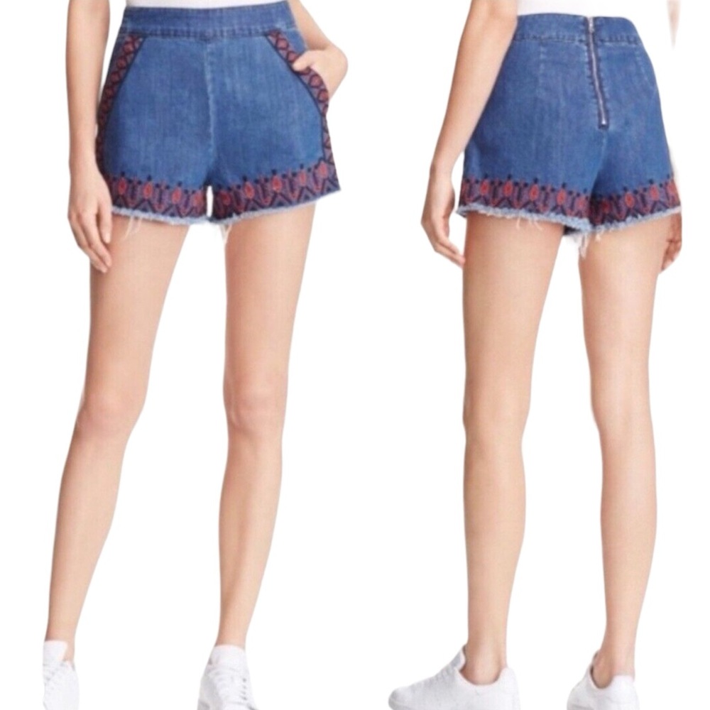 EUC BlankNYC Denim Embroidered Shorts (E-1)